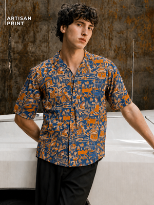 Artisan Print Oversized Shirt
