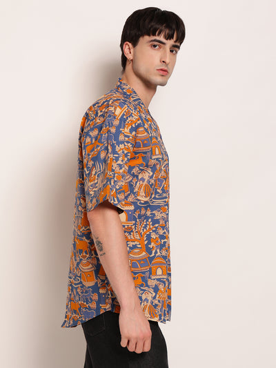 Artisan Print Oversized Shirt