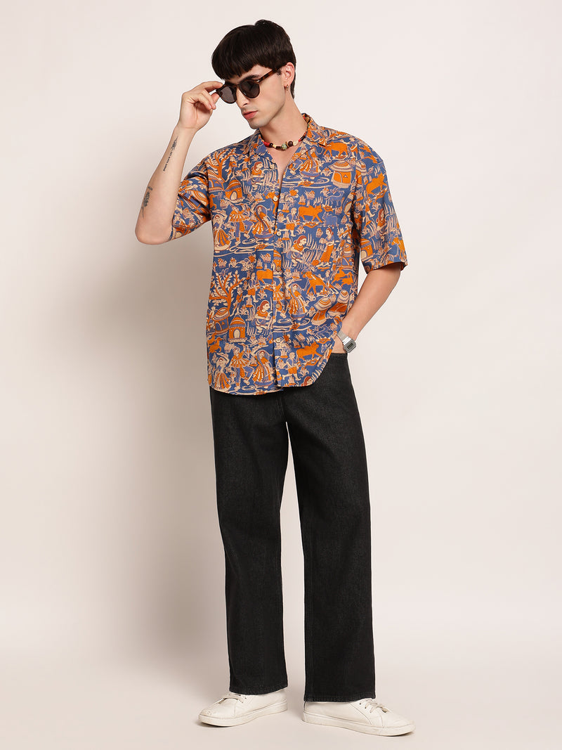Artisan Print Oversized Shirt