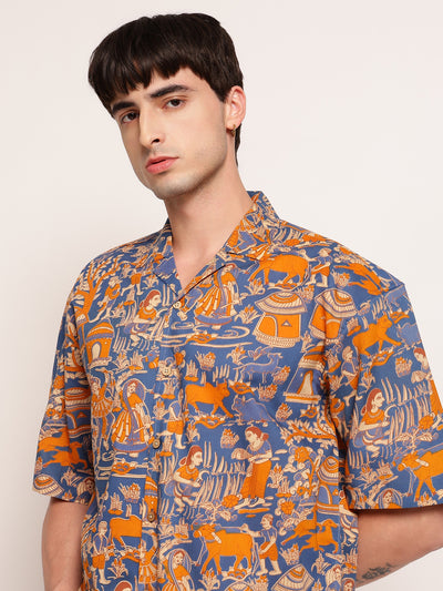 Artisan Print Oversized Shirt