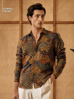 Ethnic Print Relaxed Fit Shirt