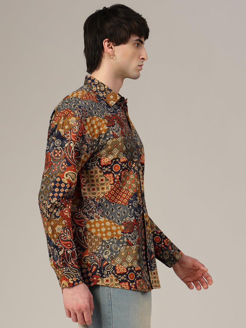 Ethnic Print Relaxed Fit Shirt
