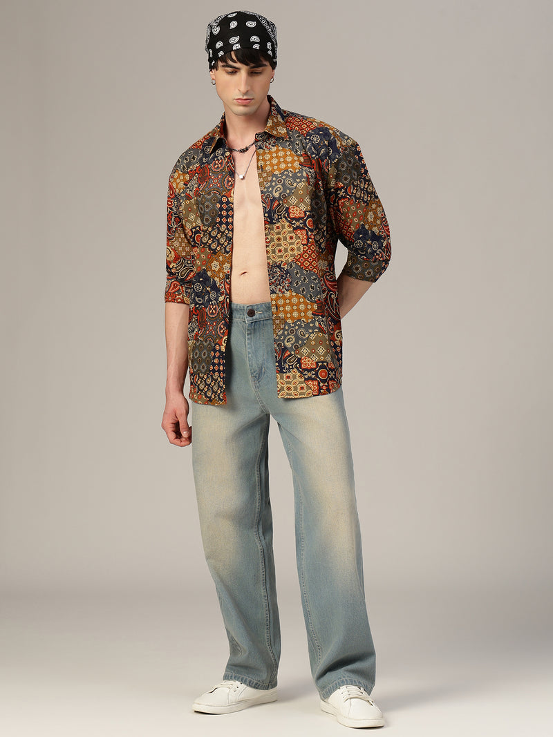 Ethnic Print Relaxed Fit Shirt