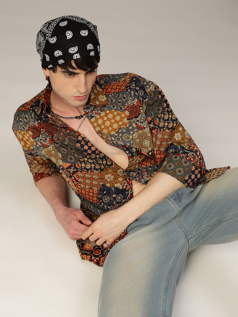 Ethnic Print Relaxed Fit Shirt