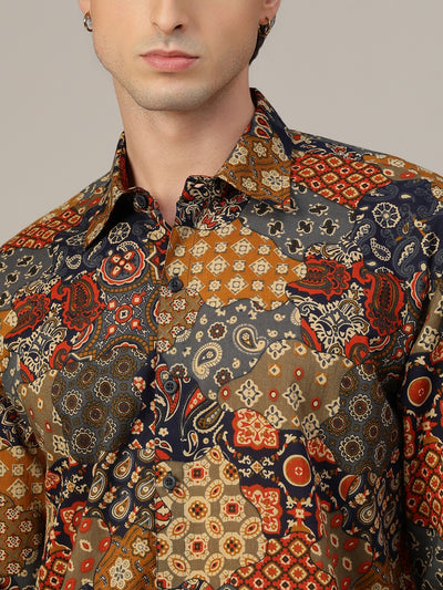 Ethnic Print Relaxed Fit Shirt