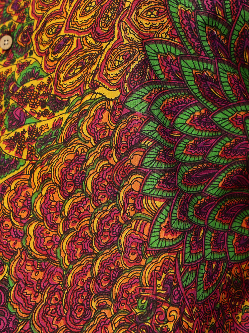 Mustard & Pink Psychedelic Print Oversized Shirt