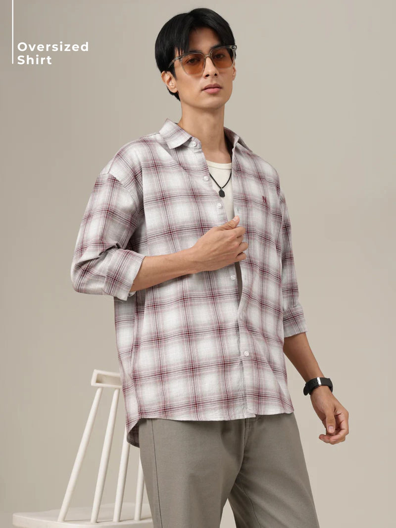 Wide Checkered Oversized Shirt
