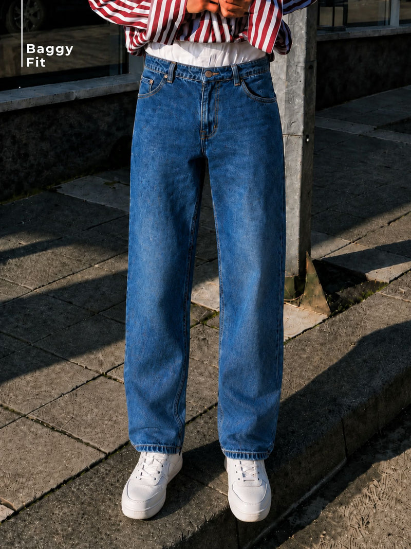 Vintage Blue Korean Baggy Jeans