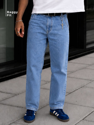 Middle Blue Baggy Jeans