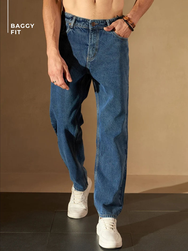 Midnight Blue Korean Baggy Jeans