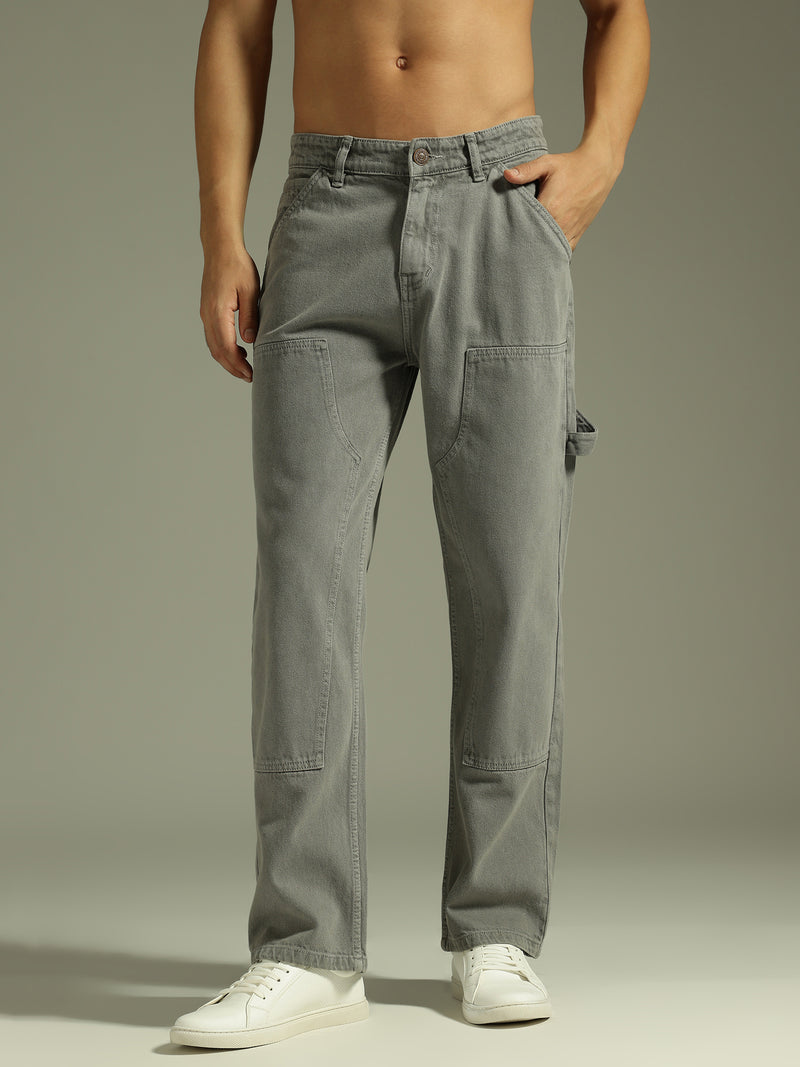 Grey:  Baggy Fit Carpenter Jeans