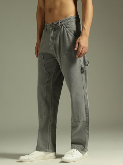Grey:  Baggy Fit Carpenter Jeans