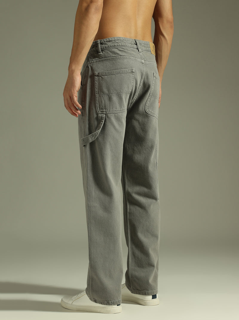 Grey:  Baggy Fit Carpenter Jeans