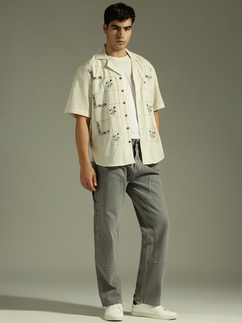 Grey:  Baggy Fit Carpenter Jeans