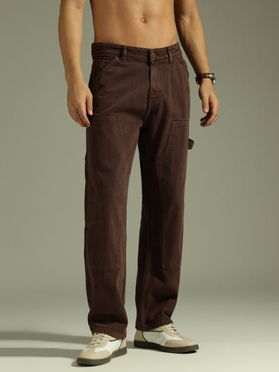 Brown: Baggy Fit Carpenter Jeans