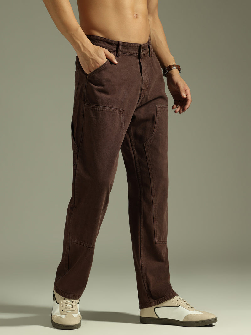 Brown: Baggy Fit Carpenter Jeans
