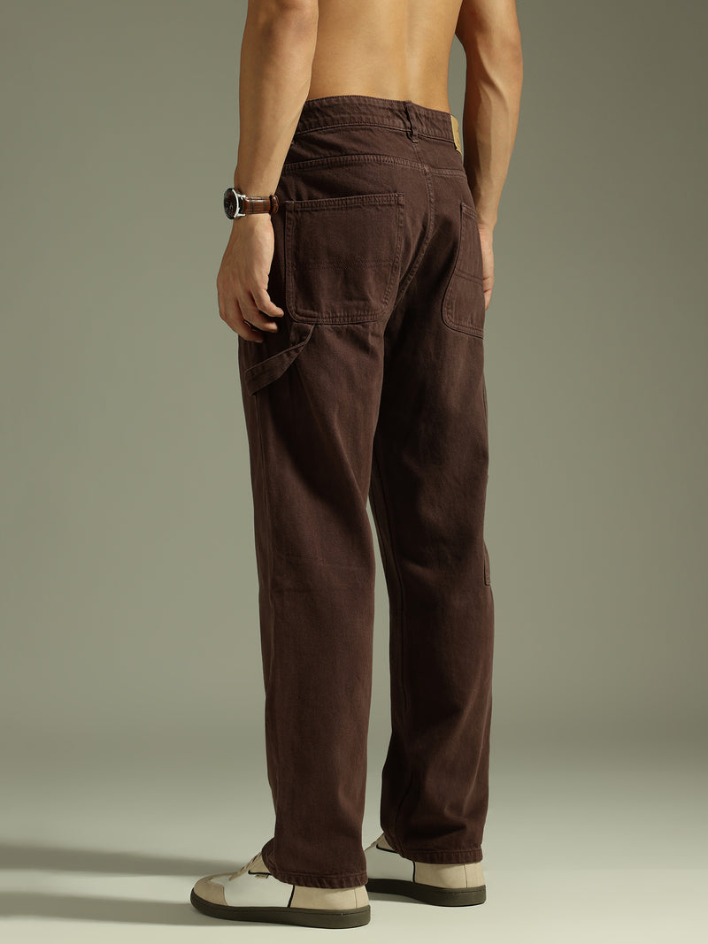 Brown: Baggy Fit Carpenter Jeans