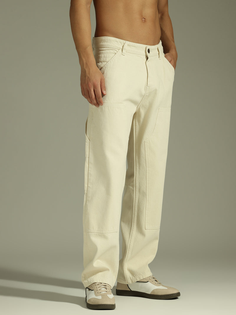 Off White: Baggy Fit Carpenter Jeans
