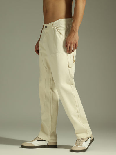 Off White: Baggy Fit Carpenter Jeans