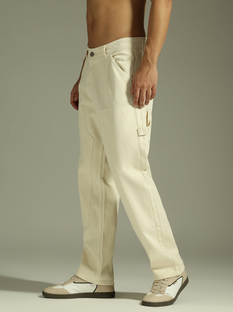 Off White: Baggy Fit Carpenter Jeans