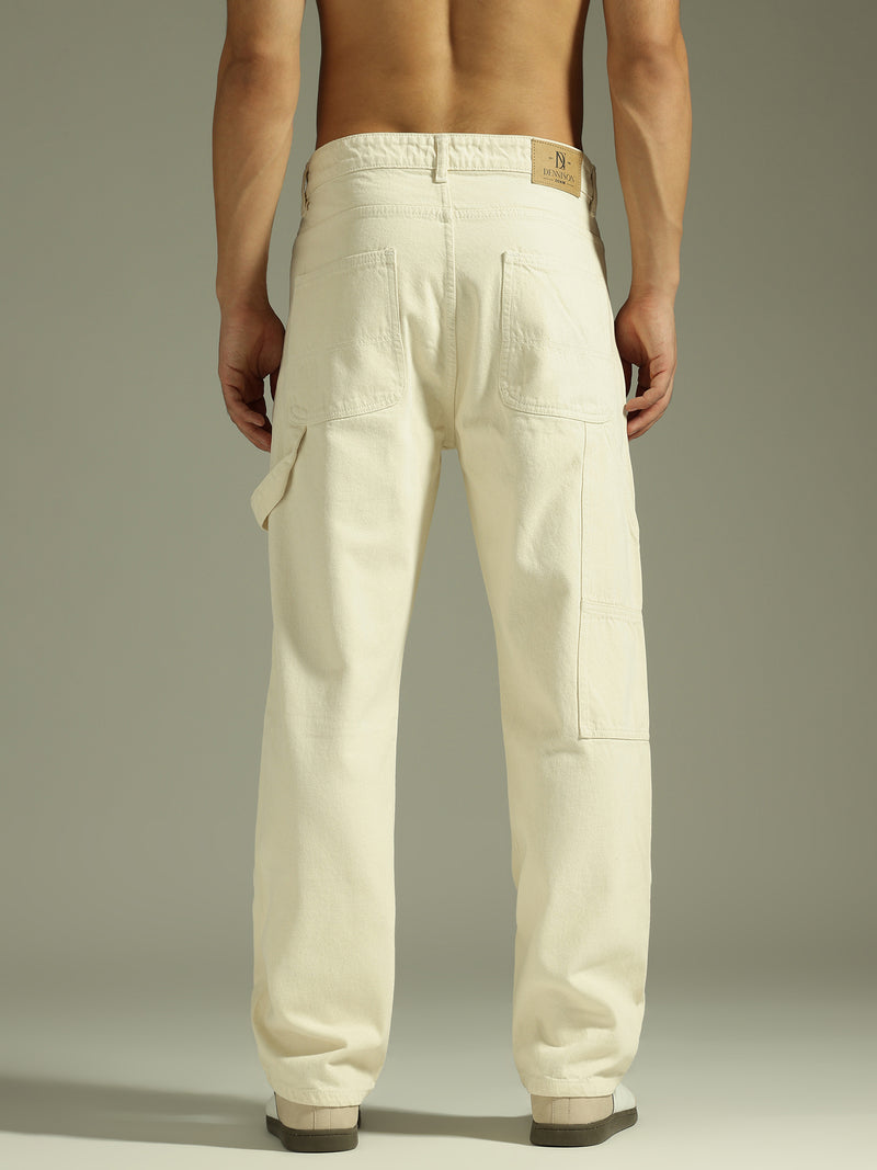 Off White: Baggy Fit Carpenter Jeans