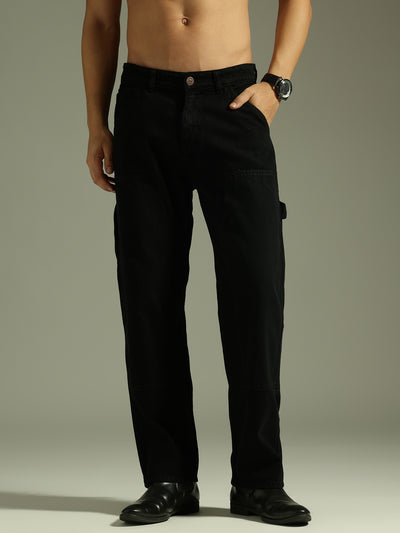 Black: Baggy Fit Carpenter Jeans