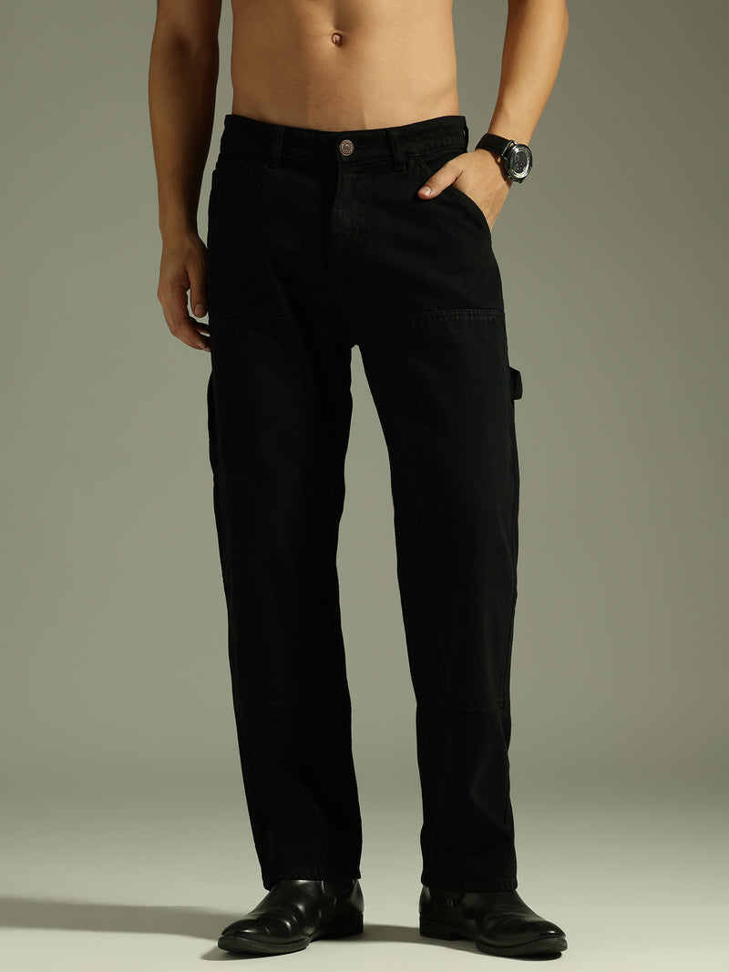Black: Baggy Fit Carpenter Jeans