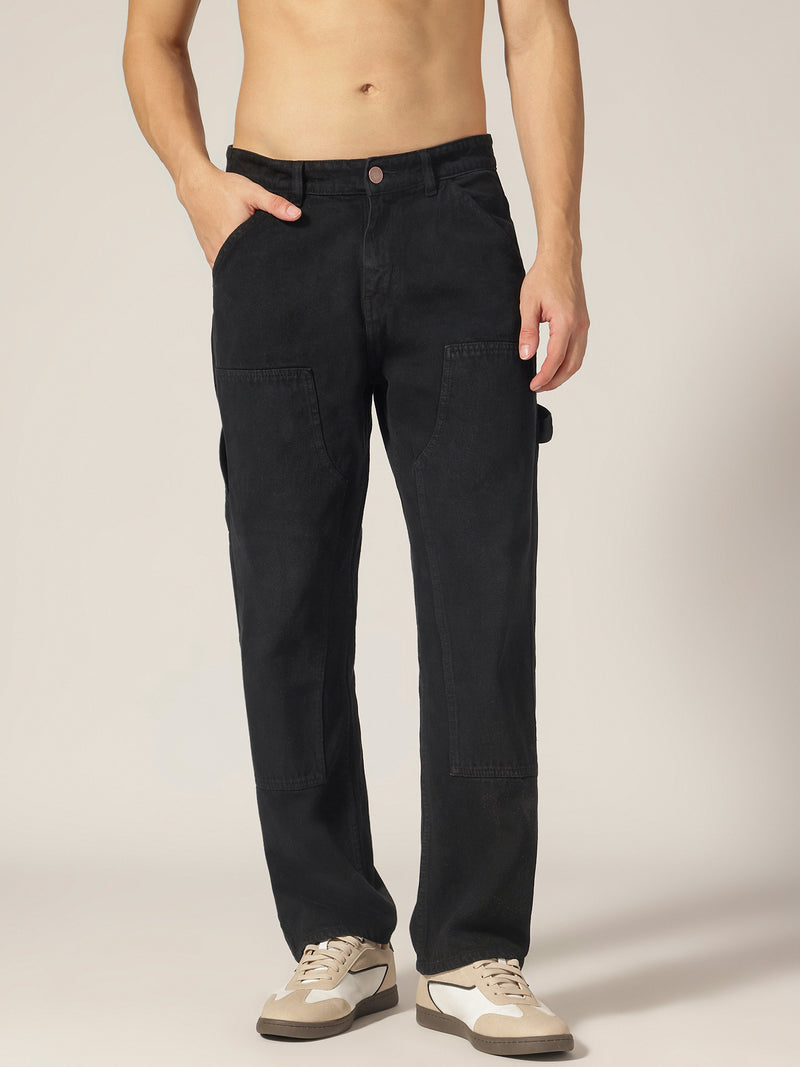 Black: Baggy Fit Carpenter Jeans