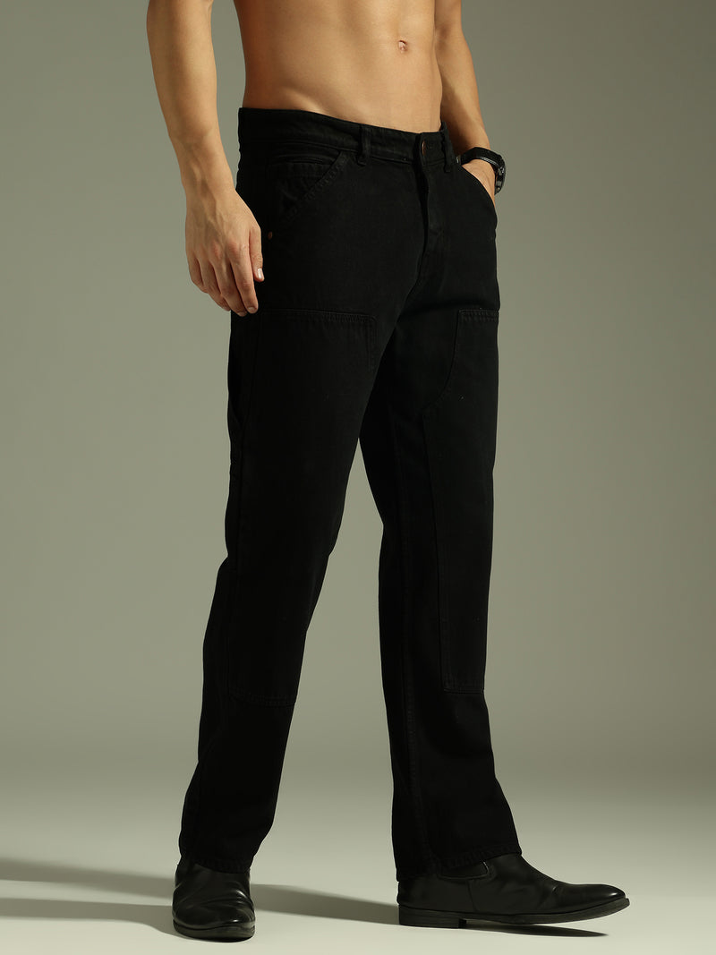 Black: Baggy Fit Carpenter Jeans