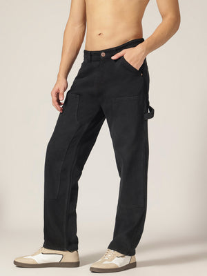 Black: Baggy Fit Carpenter Jeans