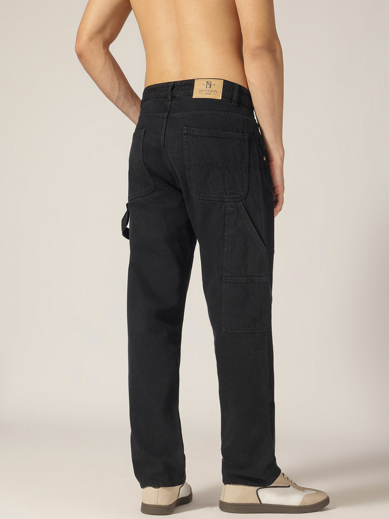 Black: Baggy Fit Carpenter Jeans