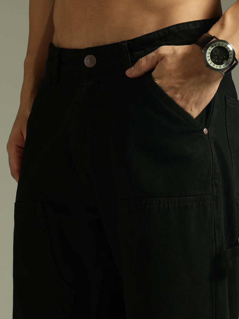 Black: Baggy Fit Carpenter Jeans