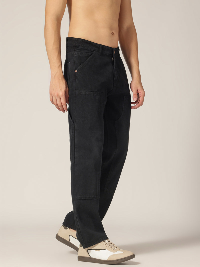 Black: Baggy Fit Carpenter Jeans