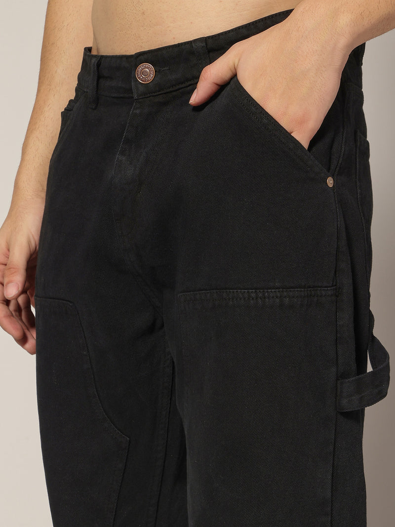 Black: Baggy Fit Carpenter Jeans