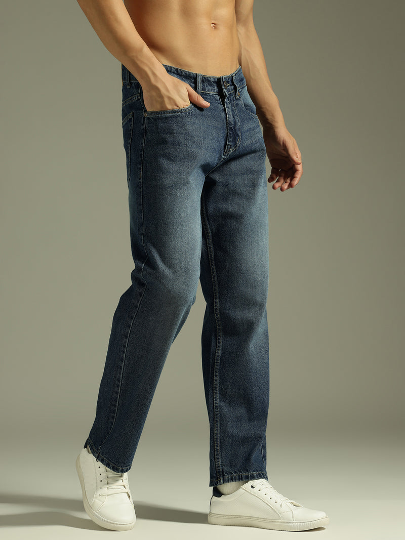 Blue: Baggy Fit Light Faded jeans