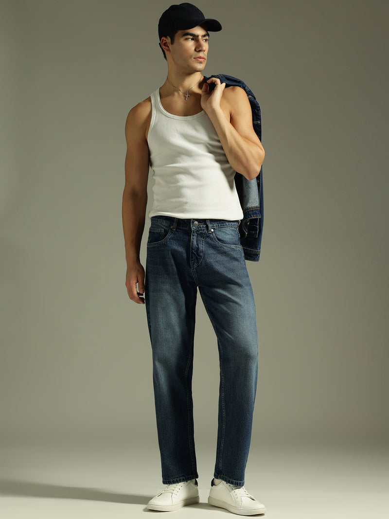 Blue: Baggy Fit Light Faded jeans