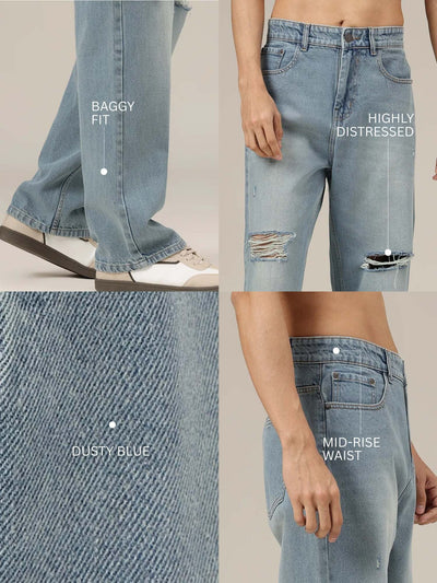 Heritage Distress BaggyJeans