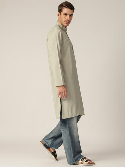 Mint Green: Mandarin Collar Casual Kurta