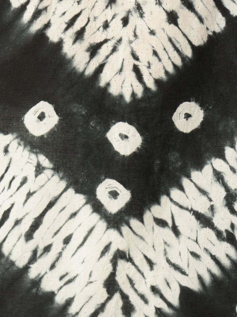 Black & White Bandhani Mandarin Collar Kurta