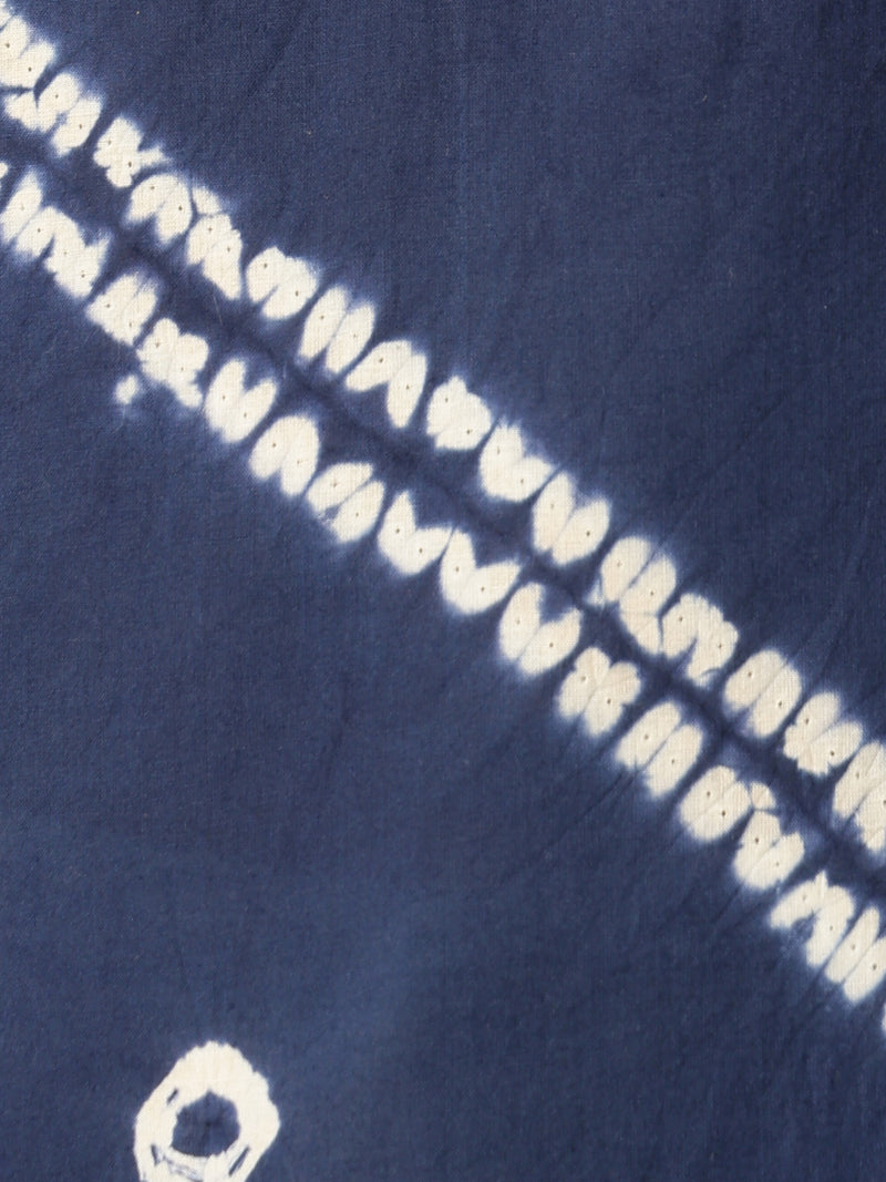 Blue: Bandhani Sustainable Mandarin Collar Kurta