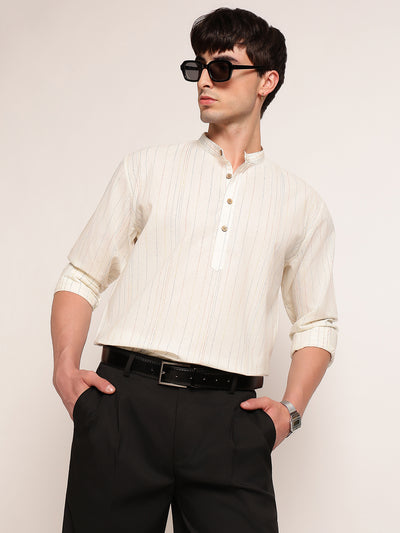Threadwork Ethnic Cotton Kurta