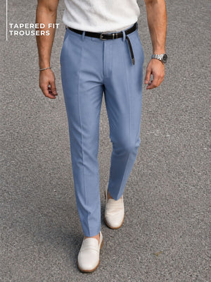 DENNISON Men Blue Tapered Fit Trousers