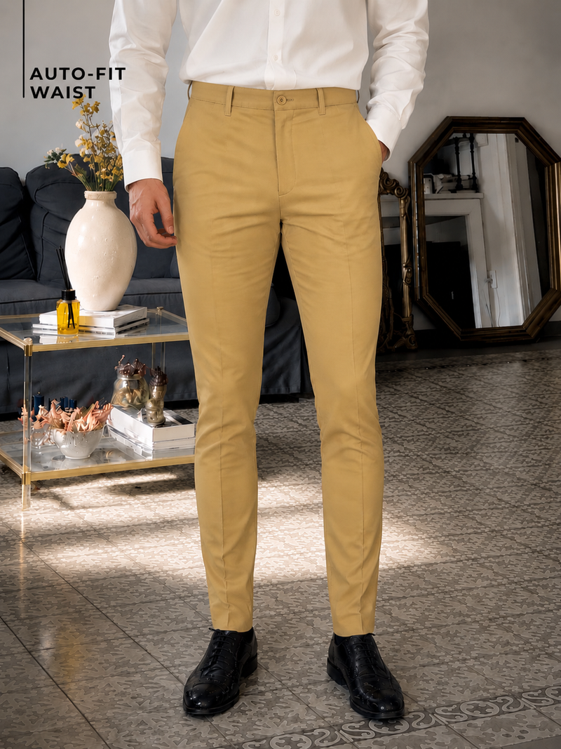 Camel Brown Auto Fit Waist Trousers