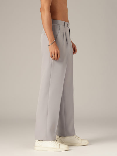 Ash Grey: Baggy Fit Korean Trouser