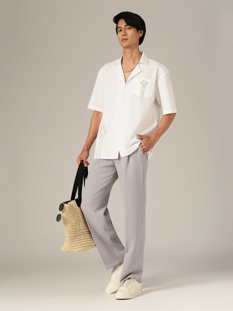 Ash Grey: Baggy Fit Korean Trouser