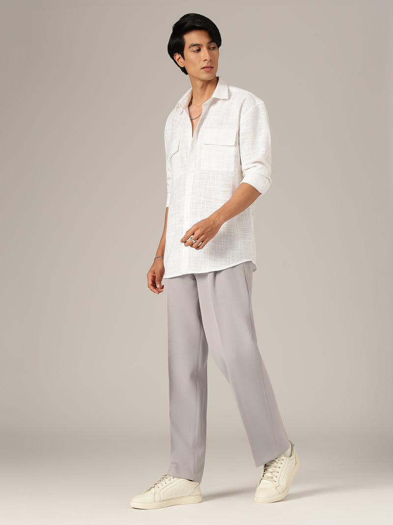 Ash Grey: Baggy Fit Korean Trouser