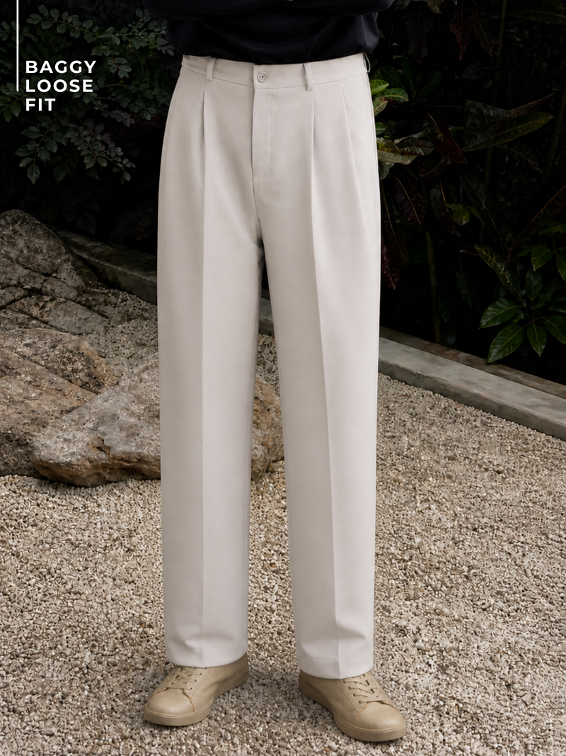 Ice Grey: Korean Baggy Loose Fit Trouser