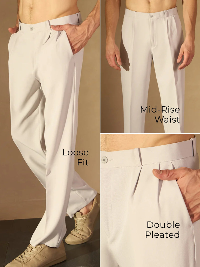 Ice Grey: Korean Baggy Loose Fit Trouser