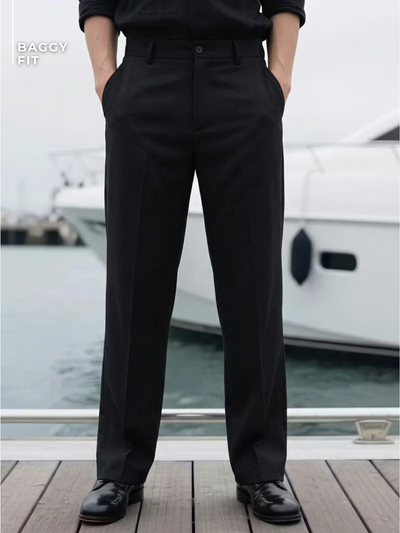 Black Loose Fit Korean Trouser