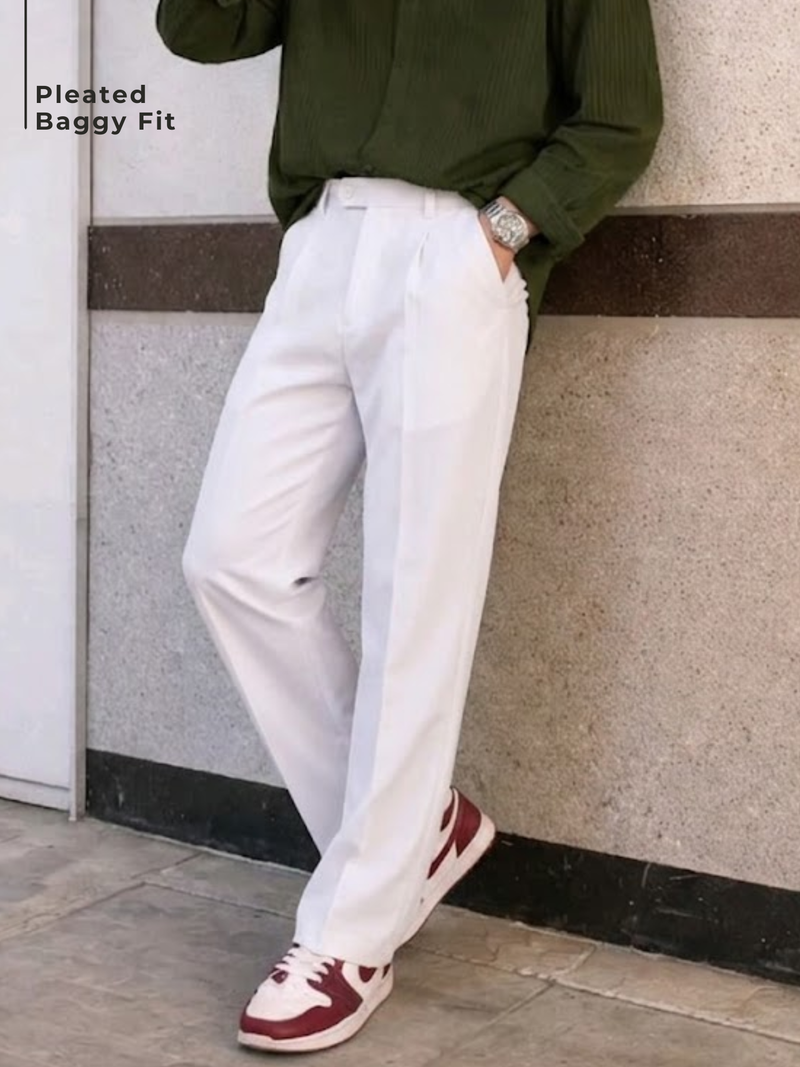 Korean Baggy Fit Double Pleated Trouser
